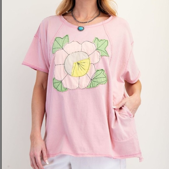 easel Tops - Easel Pink Floral Tee